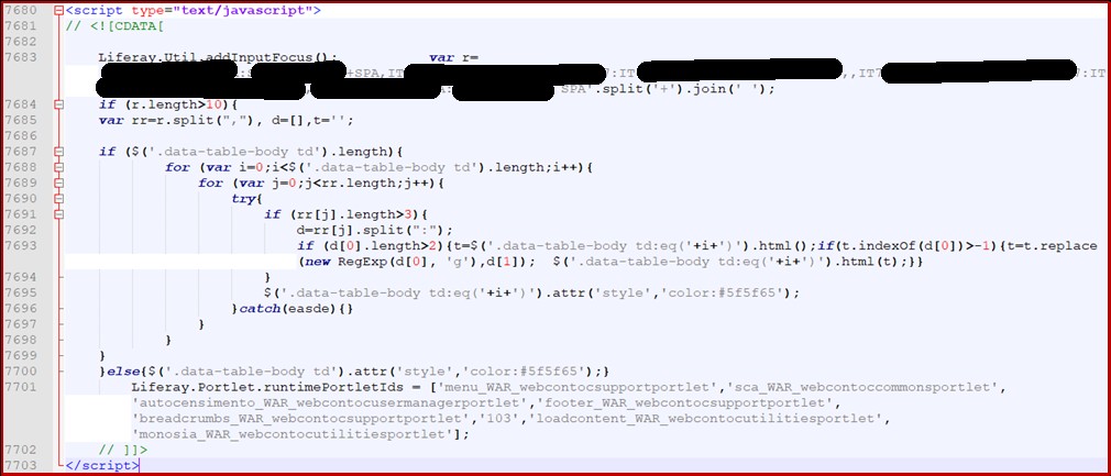 JavaScript iniettato nel browser
