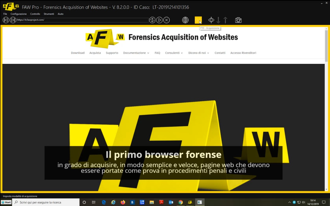 ScreenCapture eseguito con FAW